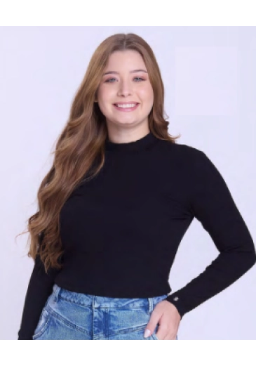 Blusa Sophia Em Malha Canelada Preto Hapuk Outono/Inverno 2026