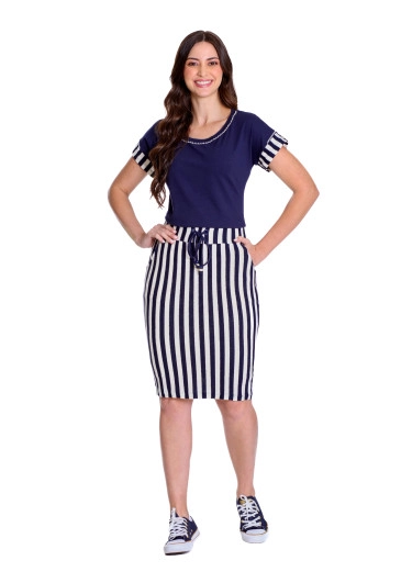Conjunto Dulce Em Malha Com Litras Azul Marinho Hapuk Outono/Inverno 2025