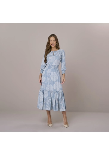 Vestido Antonela Azul Tata Martello Outono/Inverno 2025