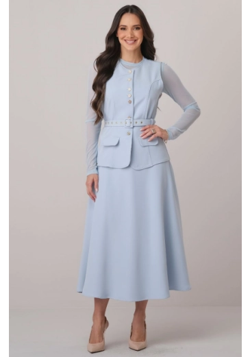 Conjunto Milena Em Alfaiataria Azul Tata Martello Outono/Inverno 2026