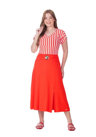 Blusa Flavia Em Malha Listrada Vermelha Hapuk  Primavera/Verão 2026