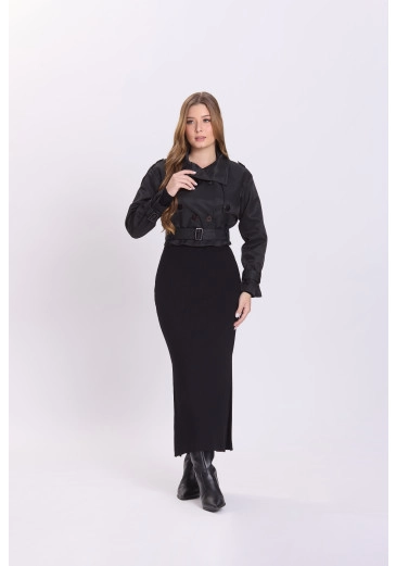 Trench Coat Lua Em Sarja Preto Hapuk Outono/Inverno 2026