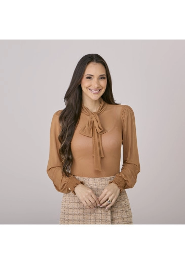 Blusa Neide Em Tule Caramelo Tata Martello Outono/Inverno 2026