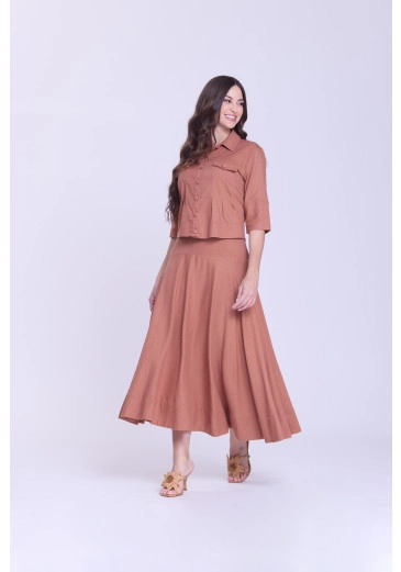 Conjunto Poliana Em Linho Marrom Hapuk Outono/Inverno 2026