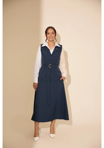 Conjunto Ana Laura Em Alfaiataria Azul Jany Pim Outono/Inverno 2026