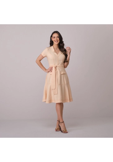 Vestido Eloise Em Alfaiataria Marrant Creme Tata Martello Primavera/Verão 2026