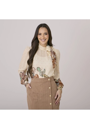 Blusa Malu Em Crepe Tata Martello Outono/Inverno 2026