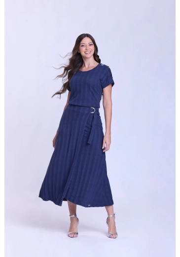 Conjunto Lucia Em Malha Tricot Marinho Hapuk Outono/Inverno 2026