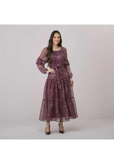 Vestido Milene Em Crepe Marsala Tata Martello Outono/Inverno 2026