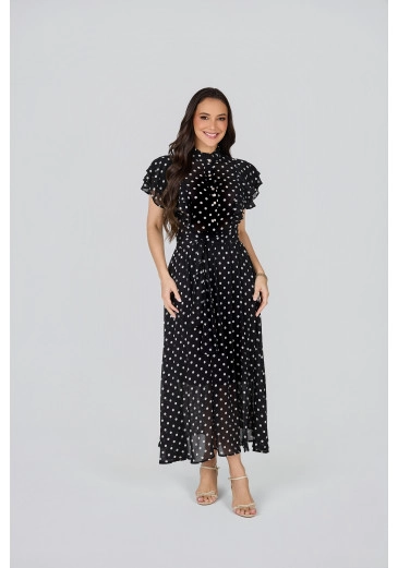 Vestido Mharessa Em Crepe Preto Tata Martello Primavera/Verão 2027