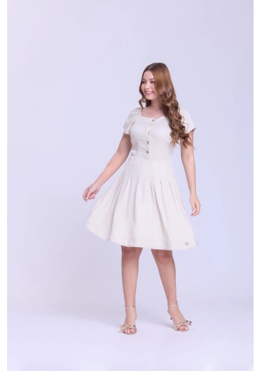 Vestido Aline Em Tecido Plano Bege Hapuk  Primavera/Verão 2026