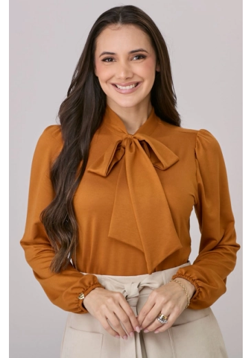 Blusa Lidia Em Malha Caramelo Tata Martello Outono/Inverno 2026
