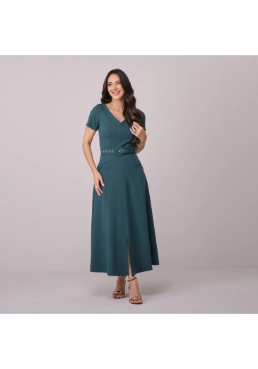 Vestido Petra Em Alfaiataria Twill Verde Tata Martello Primavera/Verão 2026