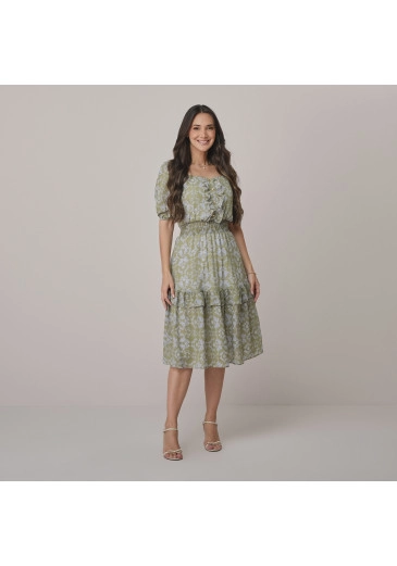 Vestido Vitoria Em Crepe Ava Verde Tata Martello Outono/Inverno 2026