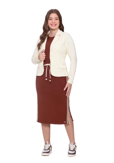 Blazer Elisa Amarelo Em Malha Estruturada Hapuk Outono/Inverno 2025