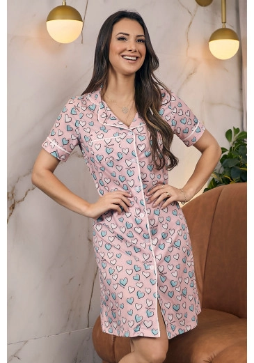 Pijama Josiane Em Sedinha Estampa Exclusiva Coração Tata Martello Alto Verão 2023