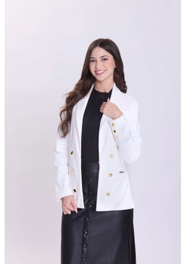 Blazer Emilia Em Malha Estruturada Off Hapuk Outono/Inverno 2026