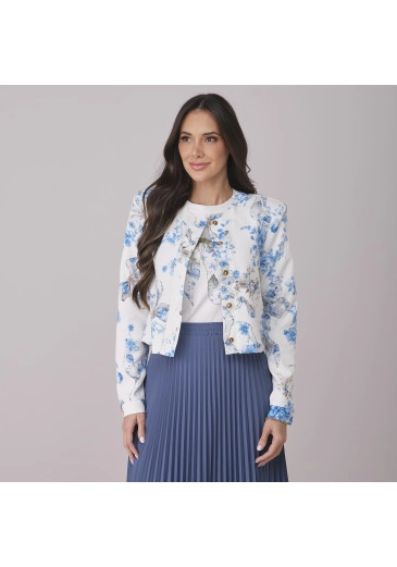 Casaco Clara Em Alfaiataria Soho Estampa Exclusiva TM Tata Martello Outono/Inverno 2026