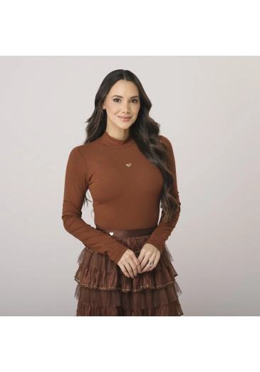Blusa Valentina Em Stella Maris Marrom Tata Martello Outono/Inverno 2026