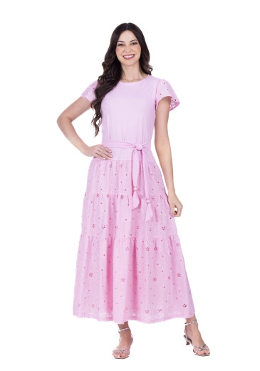 Vestido Eva Em Malha E Laise Rosa Hapuk Primavera/Verão 2026