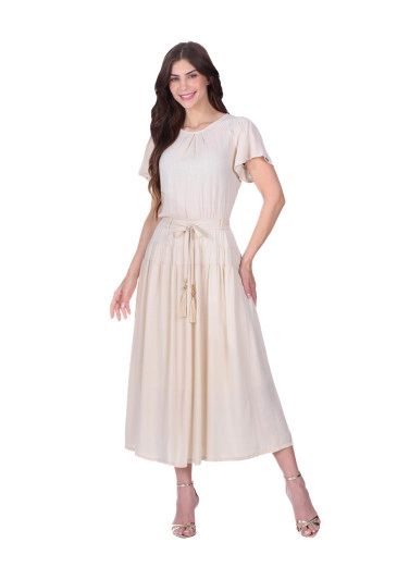 Vestido Naila Em Tecido Plano De Viscose Off White Hapuk Primavera/Verão 2026