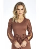 Vestido Longo com Fendas Marrom Via Tolentino