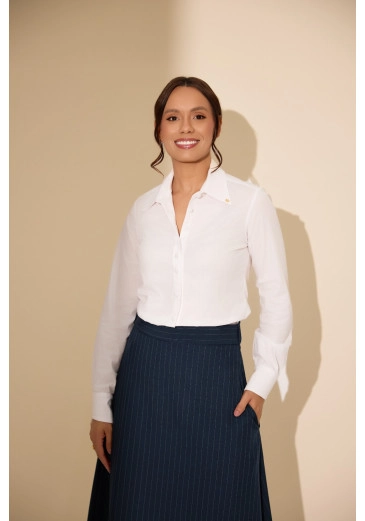 Camisa Myrela Em Tricoline Off Jany Pim Outono/Inverno 2026