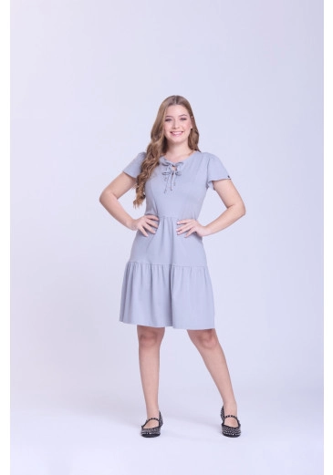 Vestido Manuella Em Malha Cinza Hapuk  Outono/Inverno 2026