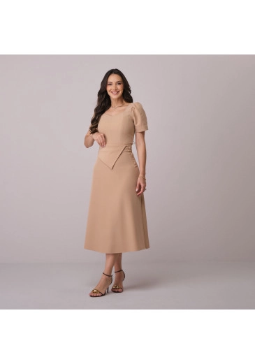 Conjunto Nicole Em Alfaiataria Twill Bege Tata Martello Primavera/Verão 2026