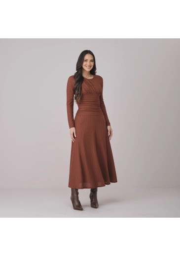 Vestido Rita Em Malha MarromTata Martello Outono/Inverno 2026
