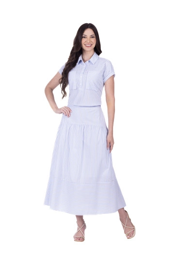 Blusa Milena Em Tecido Plano Azul Hapuk Primavera/Verão 2026