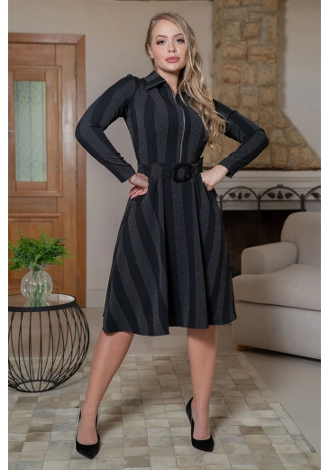 Vestido Em Crepe Risca De Giz Forrado Kauly Outono/Inverno 2023
