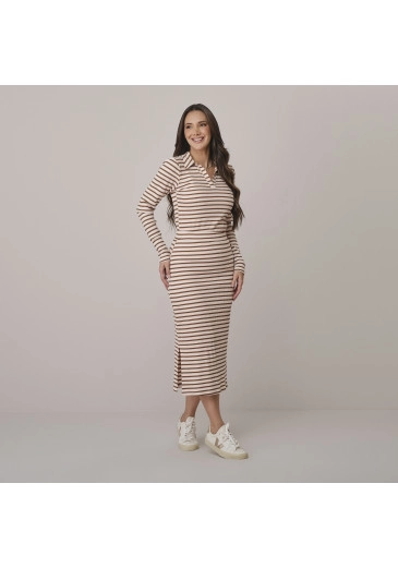 Conjunto Bianca Em Tecido Canelado Aurora Premium Marrom Tata Martello Outono/Inverno 2026