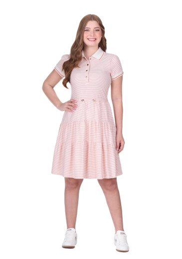 Vestido Flayslaine Em Malha Listrada Laranja Hapuk Primavera/Verão 2027