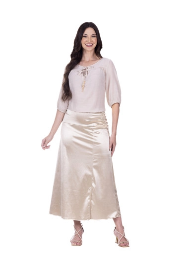 Blusa Camila Em Tecido Plano Bege Hapuk Primavera/Verão 2026