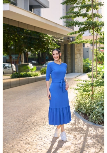 Vestido Dani Em Malha Azul Tata Martello Outono/Inverno 2026