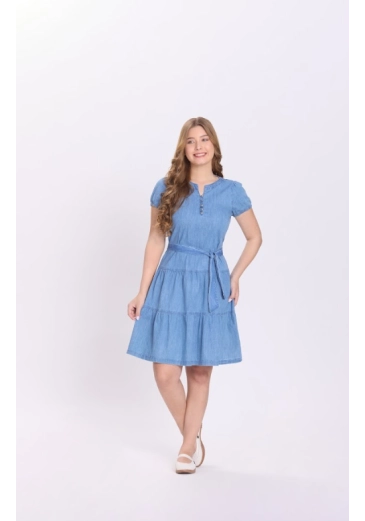 Vestido Flora  Em Jeans Claro Hapuk Outono/Inverno 2026