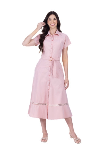 Vestido Patricia Em Tecido Plano Rosa Hapuk Primavera/Verão 2026