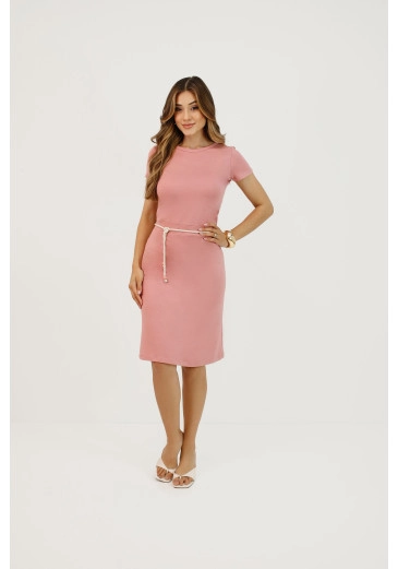 Vestido Leda Em Moletinho Rose Nítido Primavera/Verão 2026