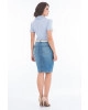 Saia Jeans com Puídos Via Tolentino
