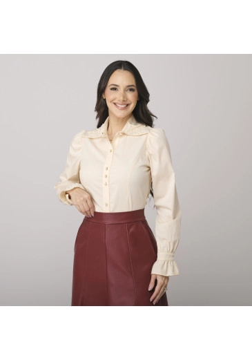 Camisa Ananda Em Tricoline De Poliamida Coral Tata Martello Outono/Inverno 2026