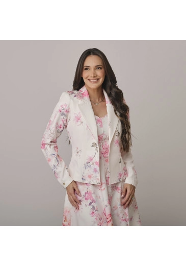 Blazer Barbara Em Alfaiataria Soho Estampa Exclusiva Rosa Tata Martello Outono/Inverno 2026