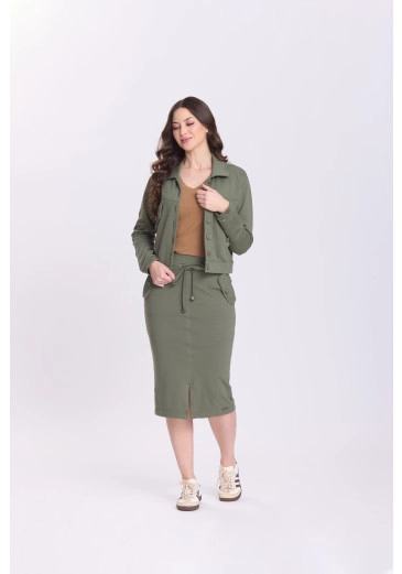 Jaqueta Ana Flavia Em Moletinho Verde Hapuk Outono/Inverno 2026