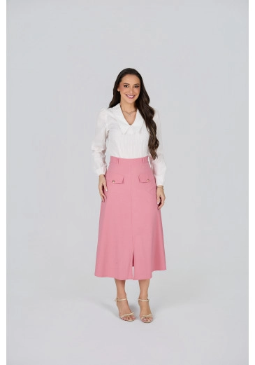 Saia Gabriela Em Alfaiataria Rosa Tata Martello Primavera/Verão 2027