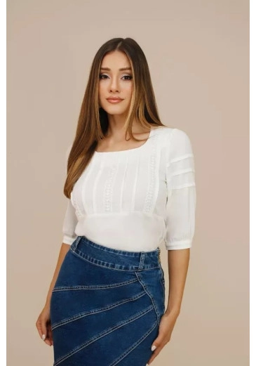 Blusa Margot Com Manga Bufante Nitido Outono/Inverno 2026