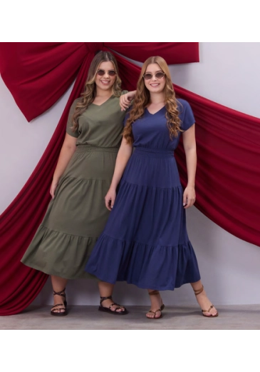 Vestido Flavia Em Malha Azul Marinho Hapuk Outono/Inverno 2026