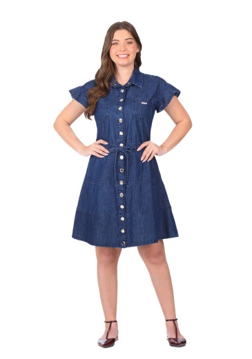 Vestido Ófelia Em Jeans Leve Escuro Hapuk Primavera/Verão 2026