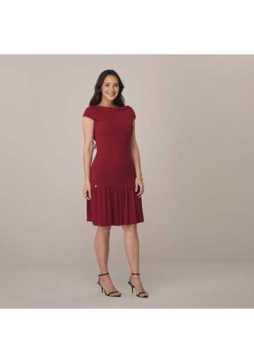 Vestido Gabi Em Malha Stella Maris Bordô Tata Martello Primavera/Verão 2026