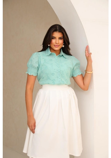 Saia Samara Em Alfaiataria Branca Maria Amore Outono/Inverno 2026