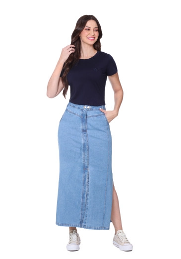 Blusa Priscila Em Malha Pima Azul Marinho Hapuk Outono/Inverno 2025